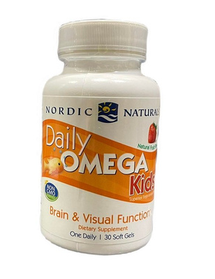 Nordic Naturals Daily Omega Kids Chewable Omega 3 For Kids Brain and Visual Function 30 Softgels