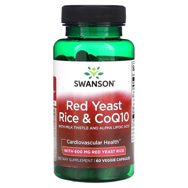Swanson Red Yeast Rice and CoQ10 for Heart and Liver Support 60 Vcapsules