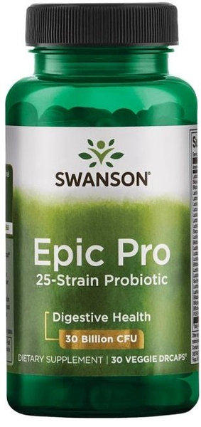 Swanson Epic Pro 25-Strain Probiotic for Gut & Immune Support 30 Capsules