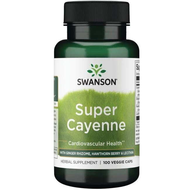 Swanson Super Cayenne for Healthy Circulation and Heart Support 100 Capsules