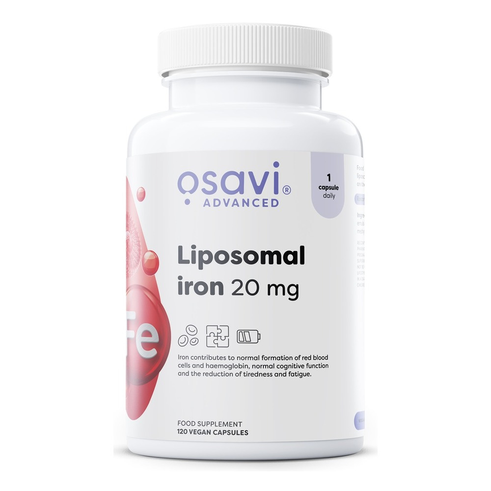 Osavi Liposomal Iron 20mg High Absorption For Energy 120 Vegan Caps