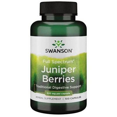 Swanson Juniper Berries 520mg for Digestive Support 100 Capsules