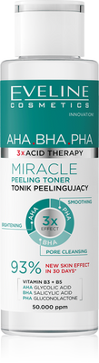 Eveline 3 X Acid Therapy AHA BHA PHA Miracle Peeling Tonic 110ml