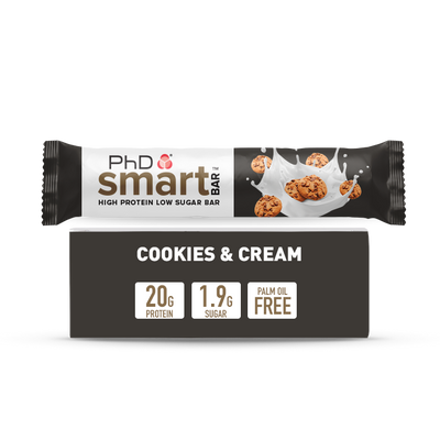 PhD Smart High Protein Low Sugar Bar with Dark Cookies & Cream Flavour 64g
