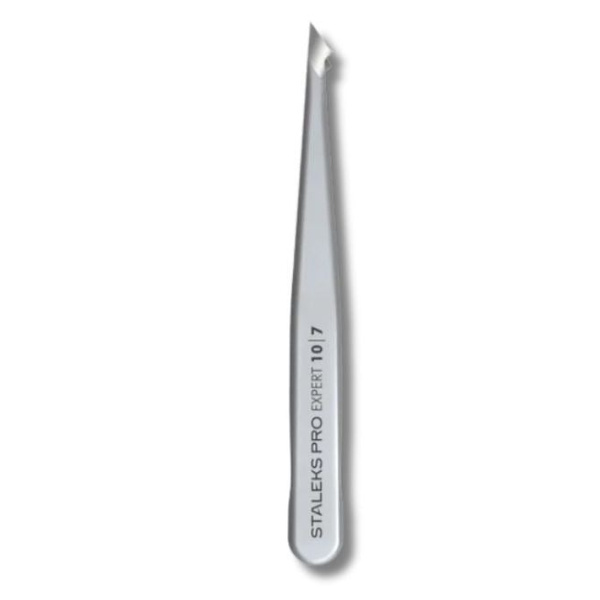 Staleks Pro Expert 10 Type 7 Eyebrow Tweezers Pointed Slant 96 mm