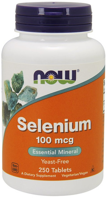 Now Foods Selenium 100mcg Selenium Supports Immune System Health Hair Skin & Nails 250 Tablets