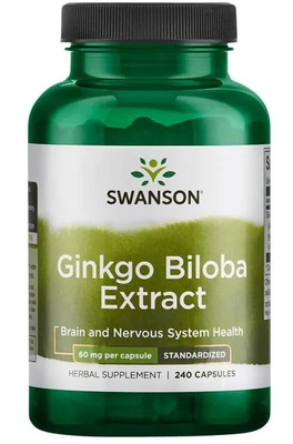 Swanson Ginkgo Biloba Extract 60mg for Memory and Circulation 240 Capsules