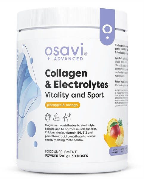 Osavi Collagen Electrolytes Vitality and Sport Pineapple & Mango 390g