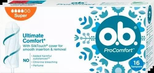 O.B. ProComfort Super with Dynamic Fit Tampons 16 Pieces