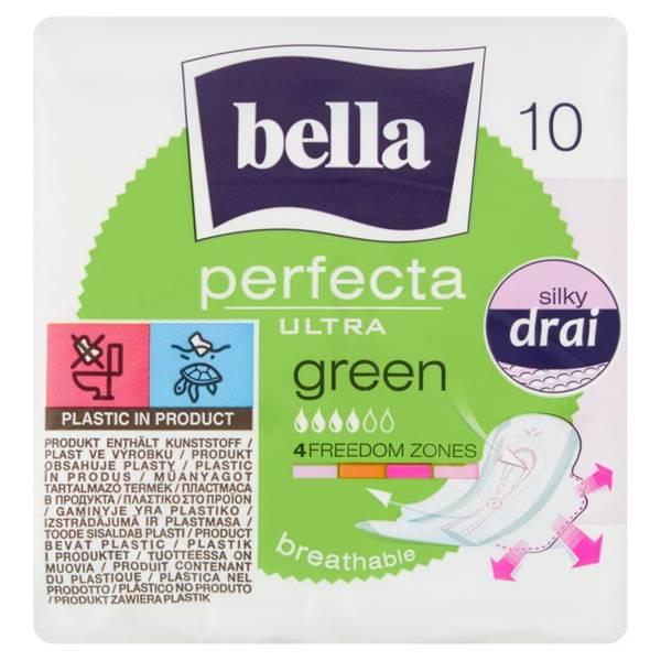 Bella Perfecta Ultra Green Silky Drai Sanitary Pads 10 Pieces