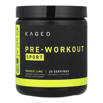 Kaged Muscle Pre-Kaged Sport Pre-Workout for Energy and Endurance 266g