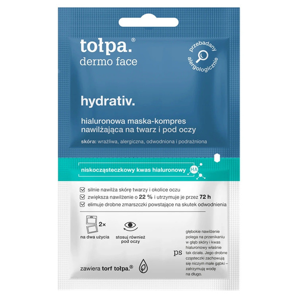 Tolpa Hydrativ Hyaluronic Mask-Compress Hydrating Soothing Face Treatment 2x6ml