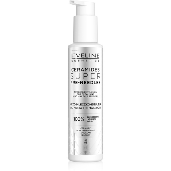Eveline CERAMIDES Super pre-Needles MESO MILK-EMULSION Cleansing and Make-up Removal 145ML