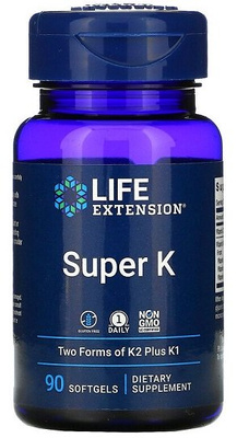 Life Extension Super K Vitamin K Complex For Healthy Bones and Arteries 90 Softgels
