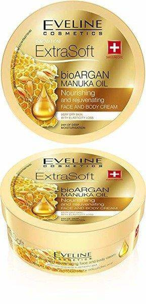 Eveline Extra Soft Nourishing Rejuvenating Face and Body Cream with Argan and Manuka Oil 200ml