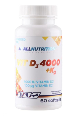 Allnutrition Vitamin D3 4000 and K2 For Immunity and Healthy Bones 60 Softgels