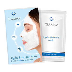 Clarena Hyaluron 3D Line Hydro Hyaluron Hyaluronic Moisturizing Mask for Dry and Dehydrated Skin 5ml