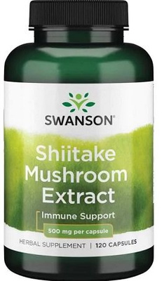 Swanson Shiitake Mushroom 500mg for Immune Support 120 Capsules