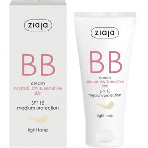 Ziaja BB Active Cream for Imperfections Dry, Sensitive and Normal Skin SPF15 Light Tone 50ml