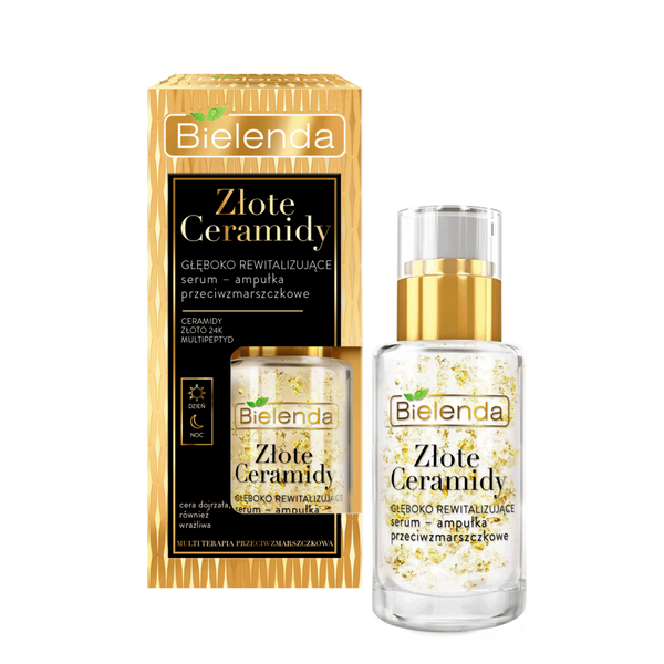 Bielenda Golden Ceramides Deeply Revitalizing Anti Wrinkle Serum Ampoule for Day and Night 15ml