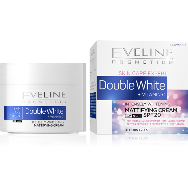 Eveline Skin Care Expert Double White Intensively Whitening Mattifying Cream with Vitamin C 50ml 