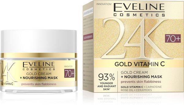 Eveline 24K Gold Vitamin C Gold Cream-Mask Nourishing 70+ 50ml