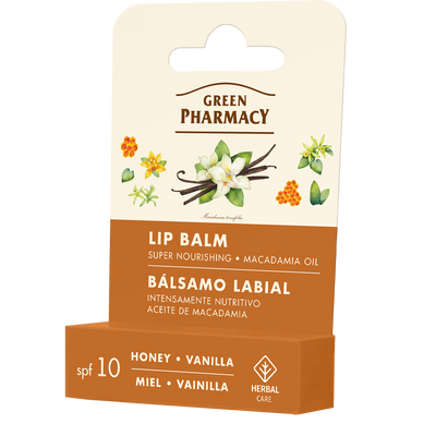 Green Pharmacy Nourishing Lip Balm with Honey and Vanilla SPF 10 4.8g
