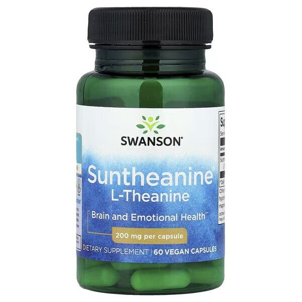 Swanson Suntheanine L-Theanine 200mg Relaxation and Concentration Support 60 Capsules