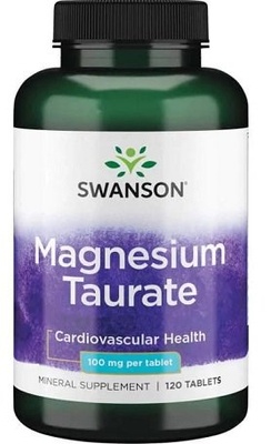 Swanson Magnesium Taurate 100mg for Muscle and Nervous System Support 120 Tablets