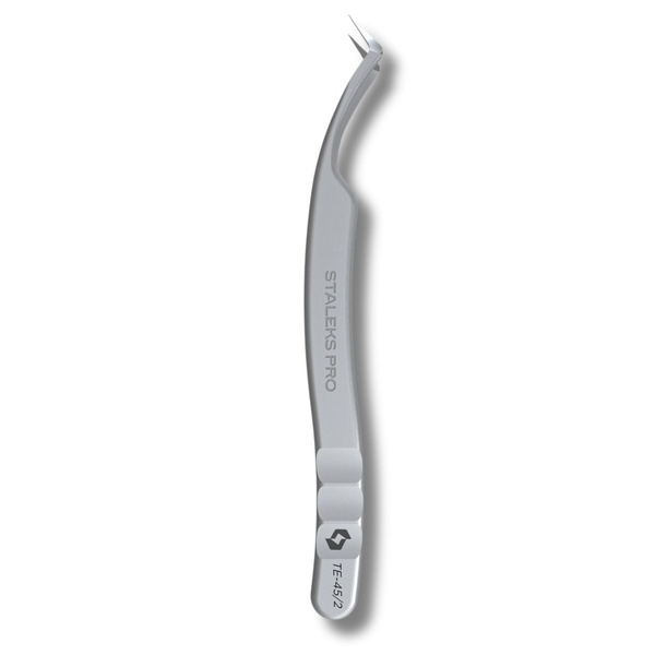 Staleks Pro Expert 45 Type 2 Eyelash Tweezers L-Shaped 40° Fiber Tips 1pc