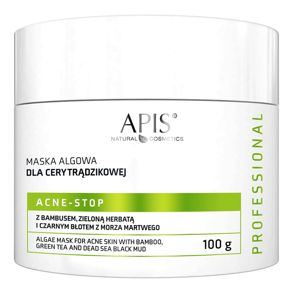 Apis Professional Acne Stop Algae Mask with Bamboo Green Tea and Dead Sea Black Mud for Acne Skin 100g