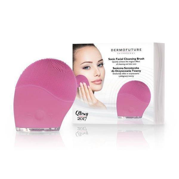 Dermofuture Pink Sonic Facial Cleansing Silicone Brush 1 Piece