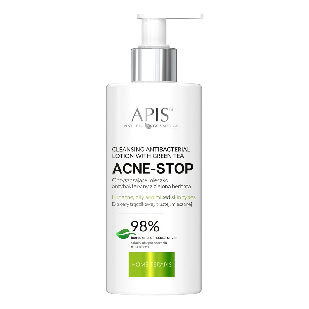 Apis Acne Stop Cleansing Antibacterial Milk with Green Tea for Oily and Combination Skin 300ml