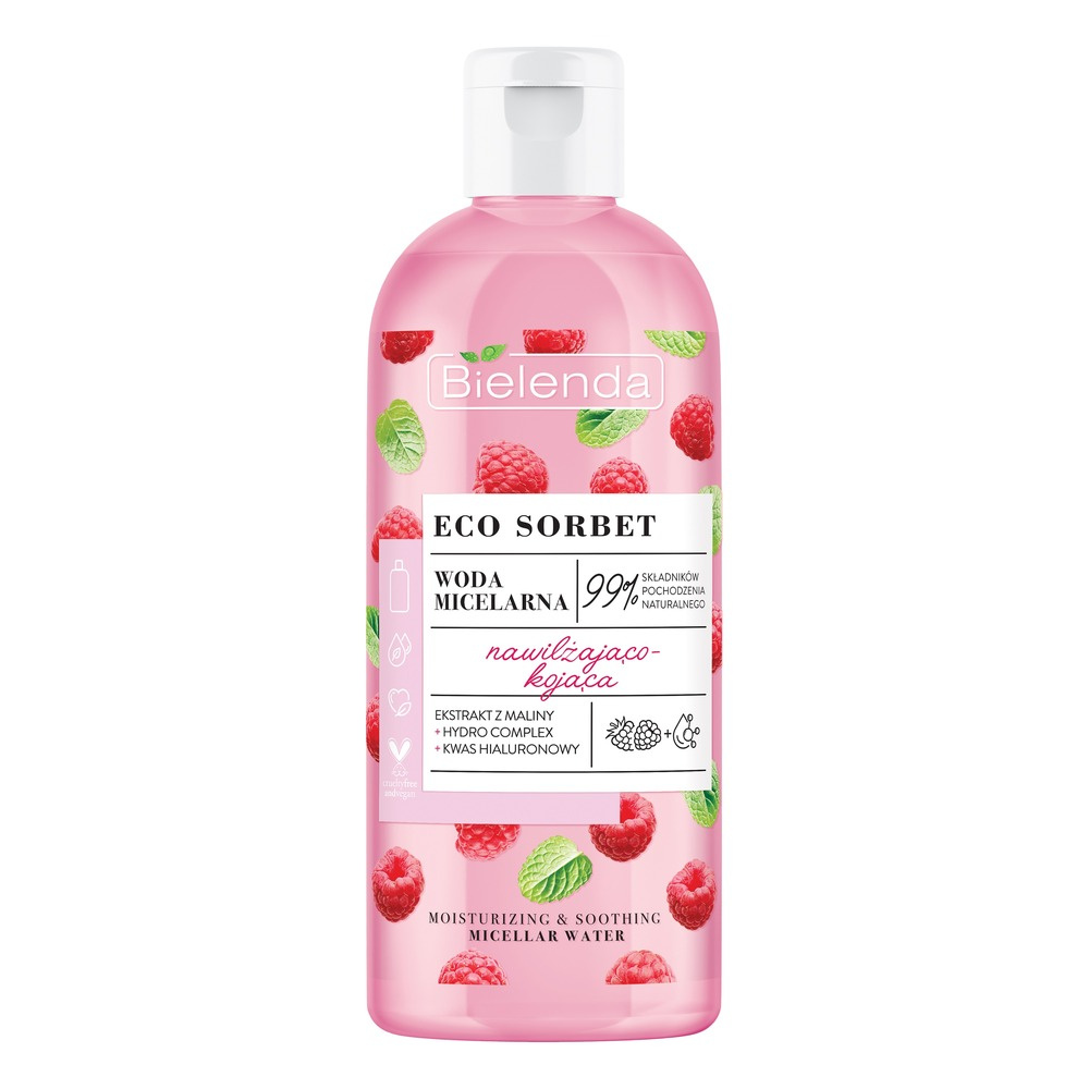 Bielenda Eco Sorbet Raspberry Moisturizing and Soothing Micellar Water for Sensitive Skin 500ml