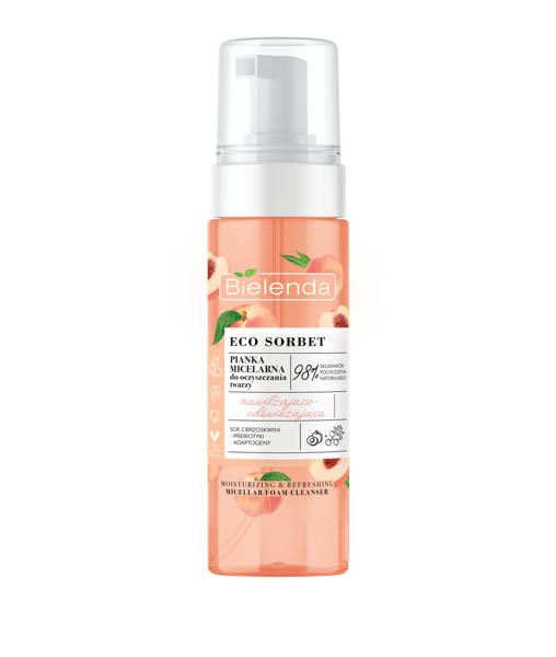 Bielenda Eco Sorbet Peach Moisturising and Refreshing Micellar Face Cleansing Foam 150ml