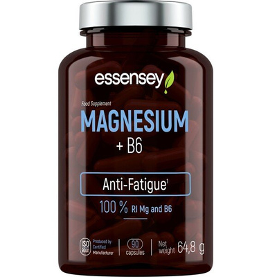Essensey Magnesium B6 Dietary Supplement For Fatigue and Tiredness 90 Capsules