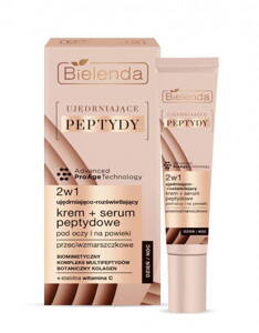 Bielenda Firming Peptides 2in1 Illuminating Day and Night Anti-Wrinkle Cream Peptide Eye Eyelid Serum 15ml