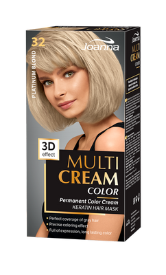 Joanna Multi Cream Permanent Intensive Hair Color Dye Care 32 Platinum Blonde 60x40x20g