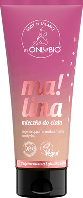 OnlyBio Regenerating Vegan Body Milk with Nordic Raspberry Scent 200ml