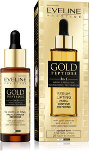 Eveline Gold Peptides 3in1 Face Lifting Serum with Gold Peptide and Vitamin C Wrinkle Reduction 30ml