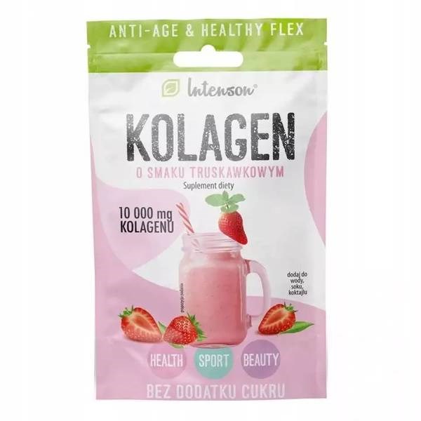 Intenson Strawberry Collagen with Hyaluronic Acid and Vitamin C in Powder 10.8g