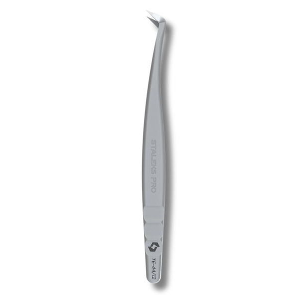Staleks Pro Expert 44 Type 12 Eyelash Tweezers L-Shaped 65° With Fiber Tips 1pc