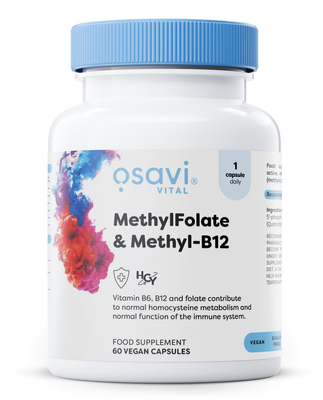 Osavi MethylFolate and Methyl B12 for methylation support 60 vegan caps