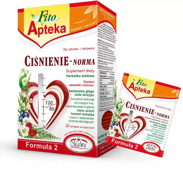 Malwa Fito Apteka Blood Pressure Norma Natural Herbal Tea with Aronia and Horsetail 20x2g