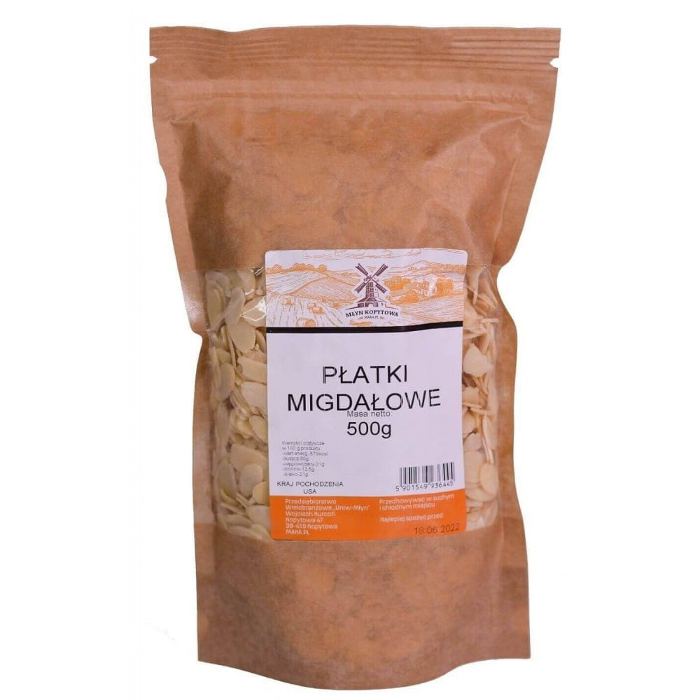 Młyn Kopytowa Almond Flakes 500g Best Before 10.11.26