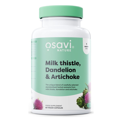 Osavi Milk Thistle Dandelion & Artichoke Botanical Supplement 60 Vegan Capsules