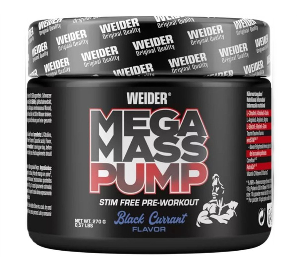 Weider Mega Mass Pump, Blackcurrant - 270g