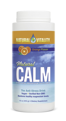 Natural Vitality Natural Calm Orange Flavoured Magnesium Powder For Stress and Relaxation 453g