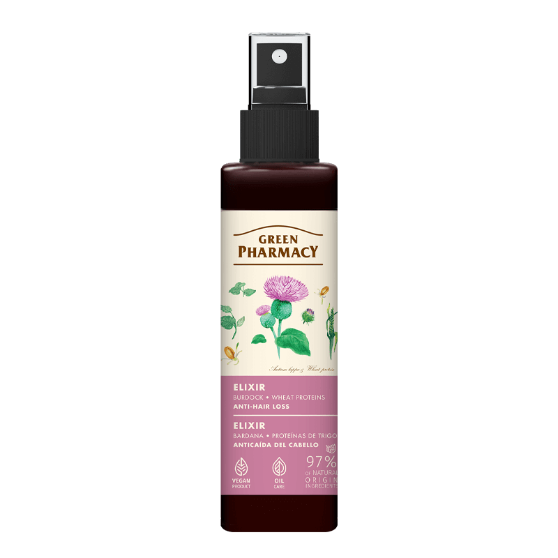 Green Pharmacy Elixir Against Hair Loss Burdock and Wheat Protein 150ml