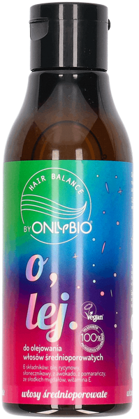 OnlyBio Hair In Balance Vegan Oil for Medium Porosity Hair with Castor Oil 150ml